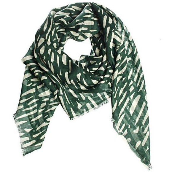BY Malene Birger Green & Beige Wool Scarf - Picture 2 of 8